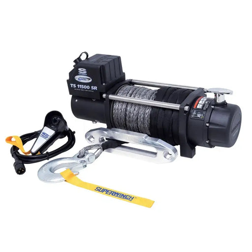 Superwinch Tiger Shark 11500 Winch with 3/8in x 80ft Synthetic Rope