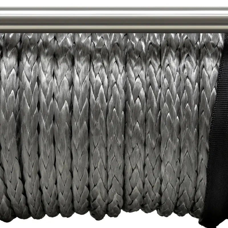 Superwinch 11500 LBS 12V DC 3/8in x 80ft Synthetic Rope Tiger Shark 11500 Winch silver rope roll