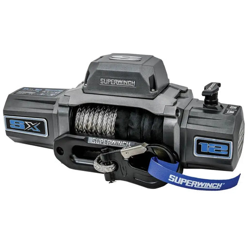 Superwinch 12000 LBS 12V DC 3/8in x 80ft Synthetic Rope SX 12000SR Winch - Graphite