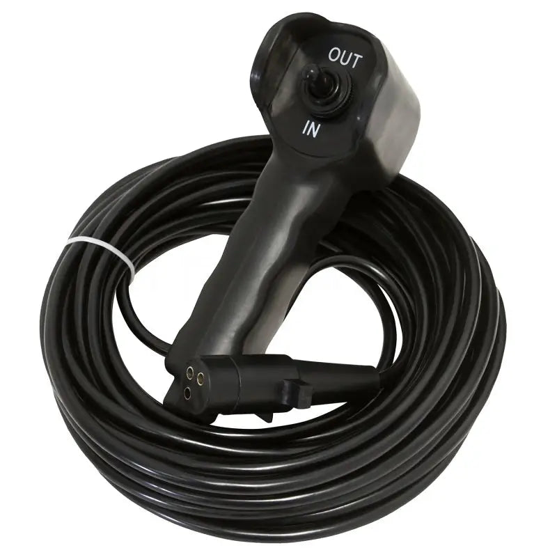 Superwinch Tiger Shark 18000SR winch with black hose and white cord