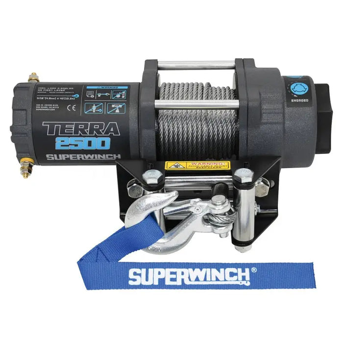 Superwinch Terra 2500 Winch with Steel Rope from Terra Series - Gray Wrinkle
