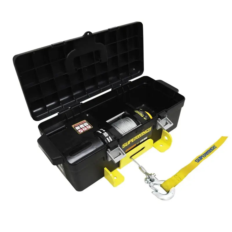 Superwinch 4000 LBS 12V DC Steel Rope Winch2Go Case with Yellow Handle