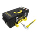 Stanley tool box with yellow handle on Superwinch 4000 LBS 12V DC Steel Rope Winch2Go.