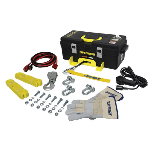 Superwinch 4000 LBS 12V DC Synthetic Rope Winch2Go - Close up of tool kit and tools