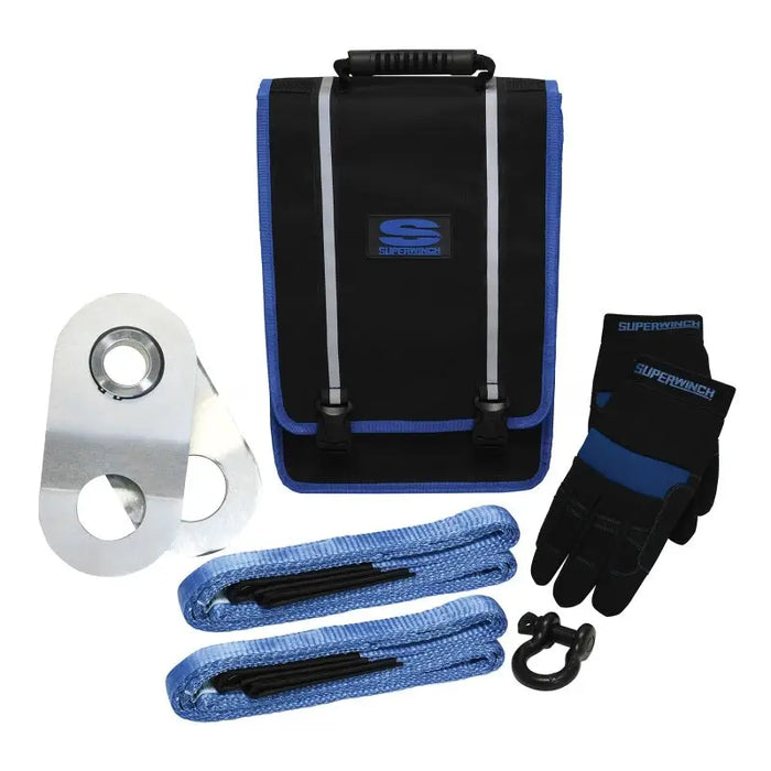 Superwinch Light Duty Recovery Kit with Blue and Black Bag and Gloves