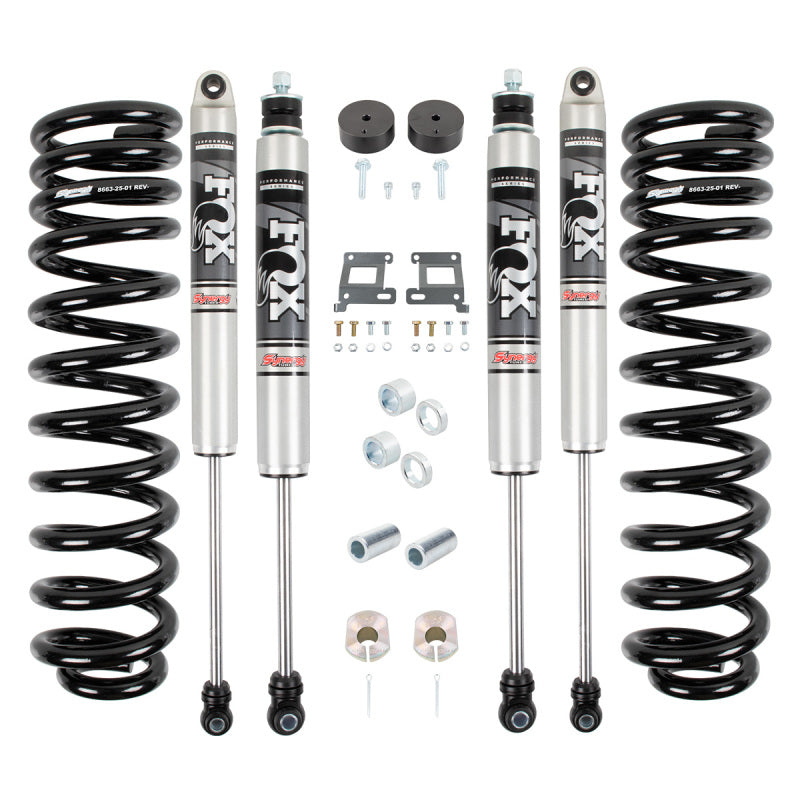 Front and rear coils and shocks for ford super duty displayed in synergy 05+ leveling system