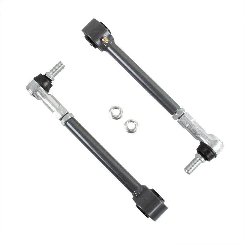 Pair of black and silver steering stabilizers with bolt for jeep wrangler jk/jku sway bar links