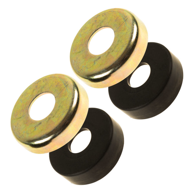 Two black and gold washers on white background for synergy 07-18 jeep wrangler jk/jku low misalignment tie rod end boot