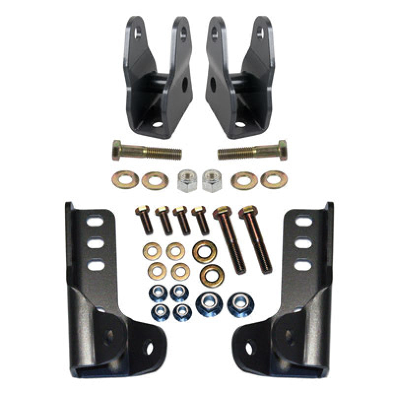 Synergy jeep wrangler jk/jku front lower shock extension brackets - rough terrain mount kit - black 07-14 all