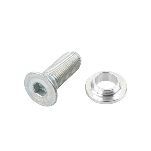 Screw and nut on white background for synergy fox ats steering stabilizer clamp adapter