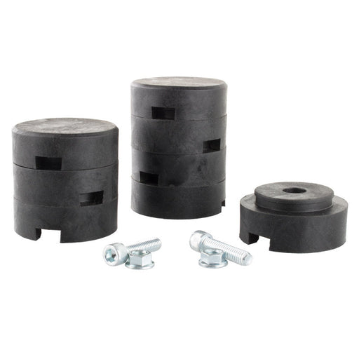 Synergy jeep jk/jl bump stop spacer kit - pair, black rubber wheel bushings