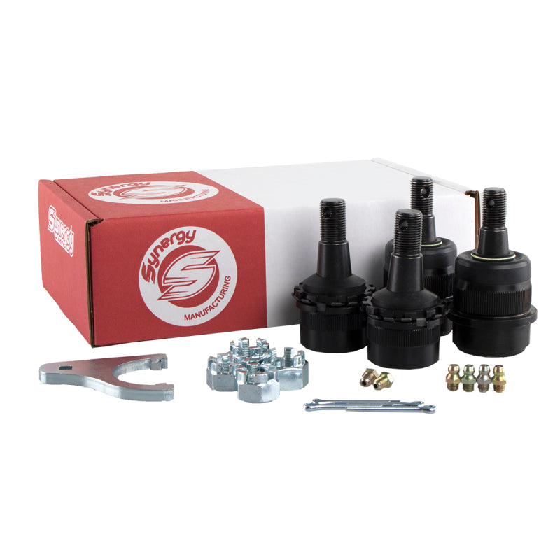 Synergy jeep jk/wj hd knurled adjustable ball joint kit - black and white products