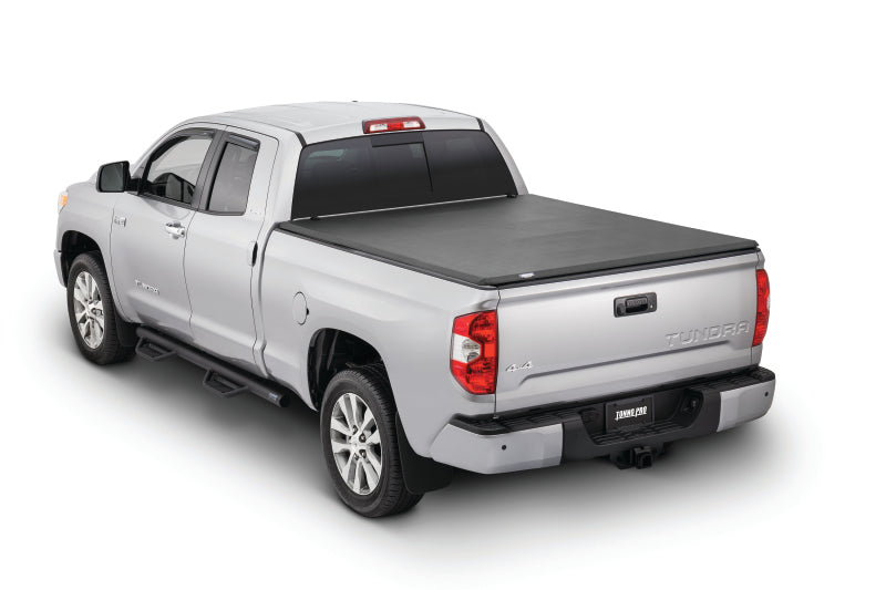 Tonno pro tri-fold tonneau cover for toyota tacoma with black bed cover