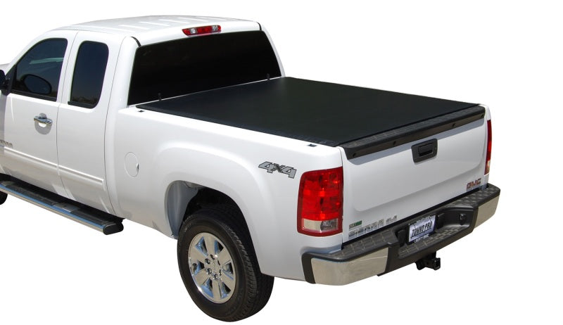 Tonno pro lo-roll tonneau cover for toyota tacoma with black bed cover