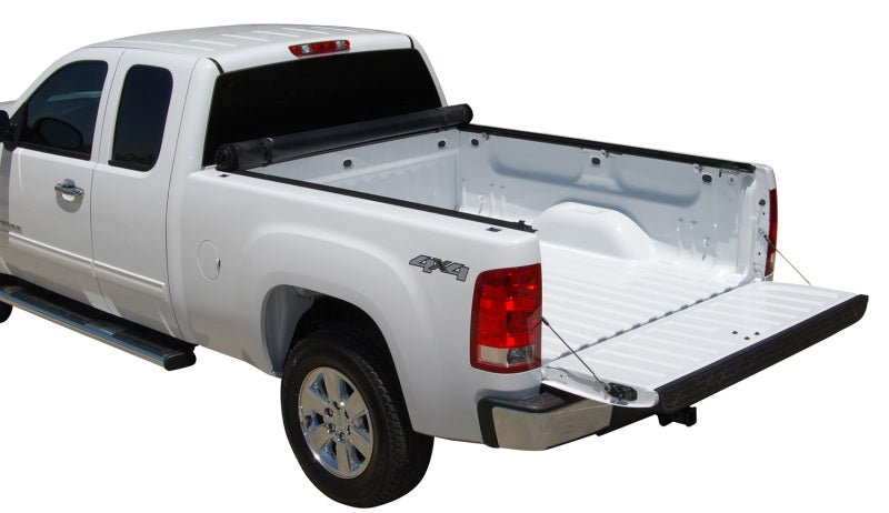 Tonno pro lo-roll tonneau cover for toyota tacoma with black bed cover