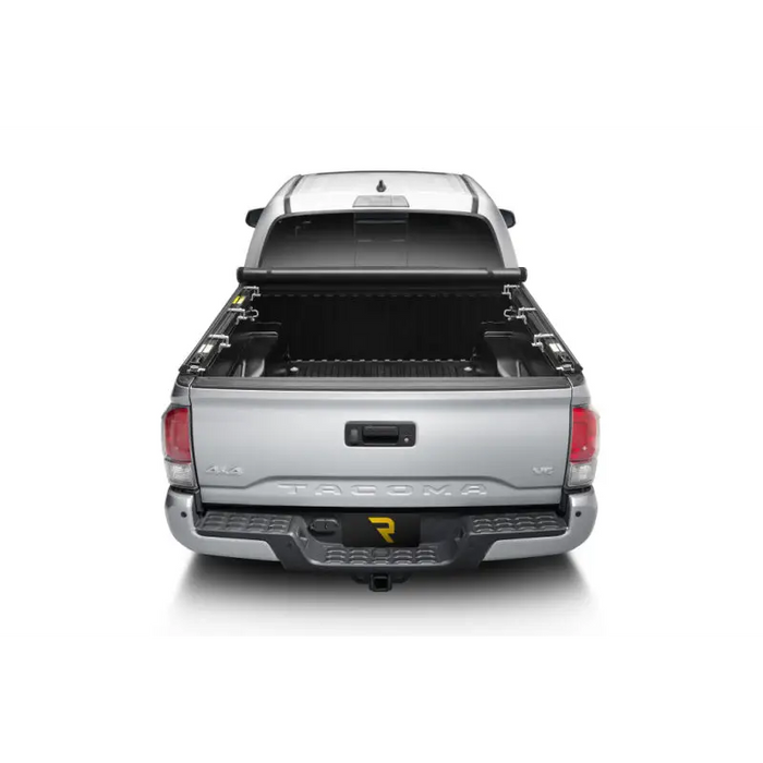 Truxedo silver truck bed cover for Toyota Tacoma 6ft - rear view.