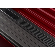 Close-up of red car side step on Truxedo Pro X15 Bed Cover.