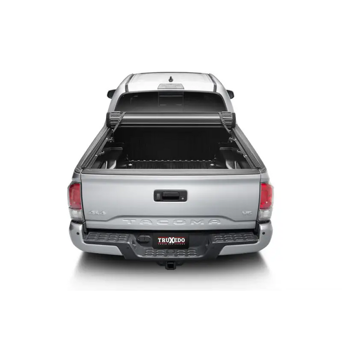 Truxedo 16-20 Toyota Tacoma 5ft Sentry CT Bed Cover - silver truck back end view