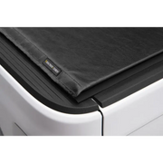 Truxedo 2020 Jeep Gladiator black leather truck bed cover folded over printer.