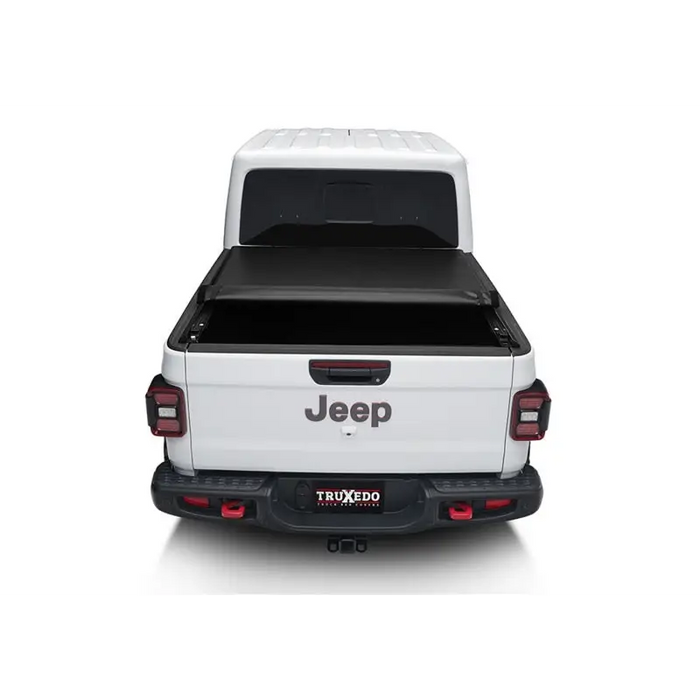 White truck bed cover for 2020 Jeep Gladiator.