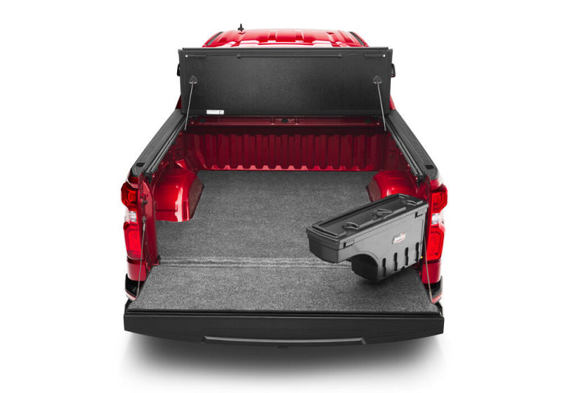 Red truck with open trunk compartment - undercover 05-20 toyota tacoma passengers side swing case - black smooth
