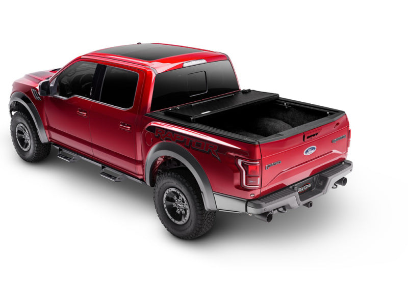 Black textured armor flex bed cover for ford rapp truck