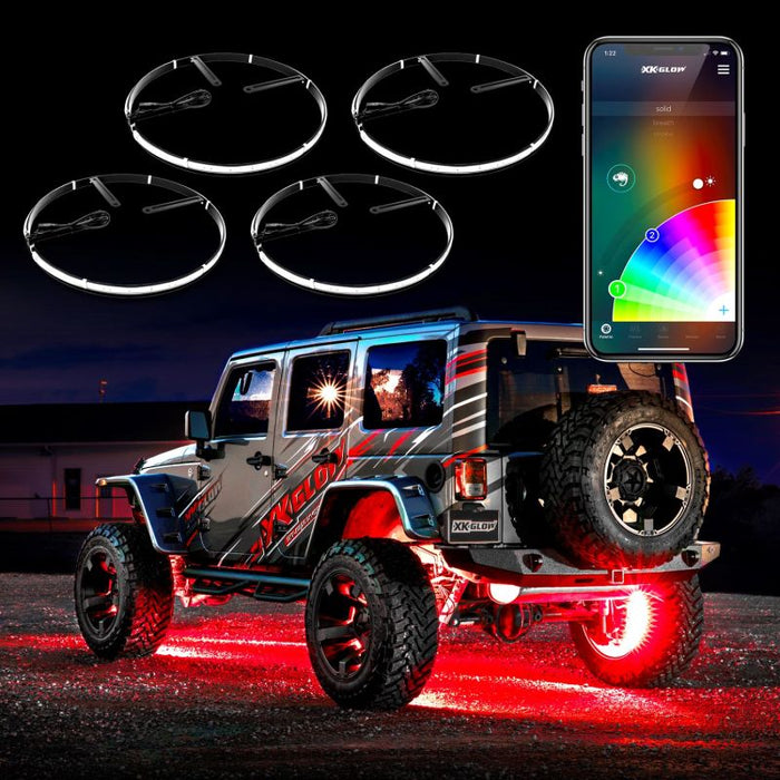 Xk glow adjustable wheel ring light with cell phone on top