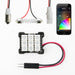 Iphone connected to small battery with xk glow rgb festoon led panel for product xkchrome bluetooth app