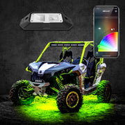 Xk glow rock light with green light on app controlled bluetooth kit