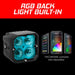 Xk glow xkchrome 20w led cube light with rgb accent light - fog beam battery case
