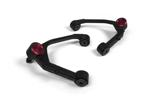 Zone offroad adventure series upper control arm kit with black plastic handle and red knobs