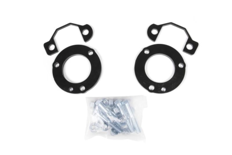Zone offroad 2021 ford bronco 1in leveling kit black exhaust gaskepters with screws and nuts viewed close-up