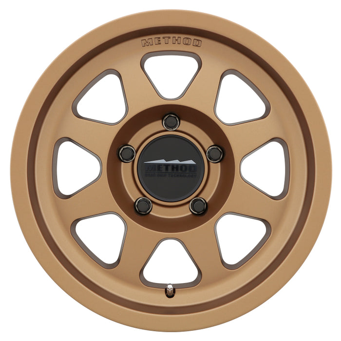 Method mr701 17x9 -12mm offset bronze wheel close up.