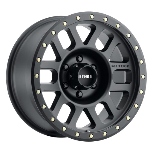 Method mr309 grid matte black wheel with rivets, 17x8.5, 0mm offset