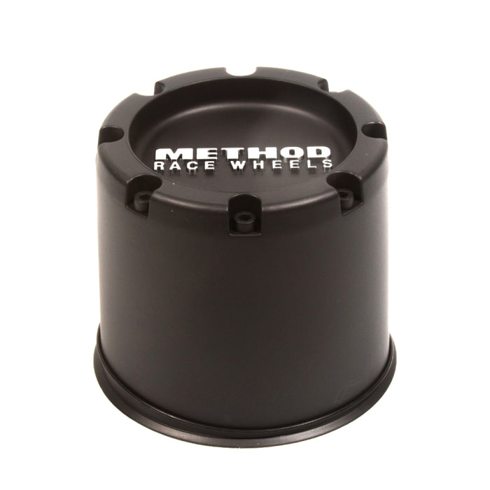Method cap 1524 - 110mm black metal container with white logo - push thru