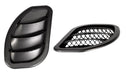 Black plastic side mirrors for bmw displayed in daystar 2007-2018 jeep wrangler jk hood side vent kit.