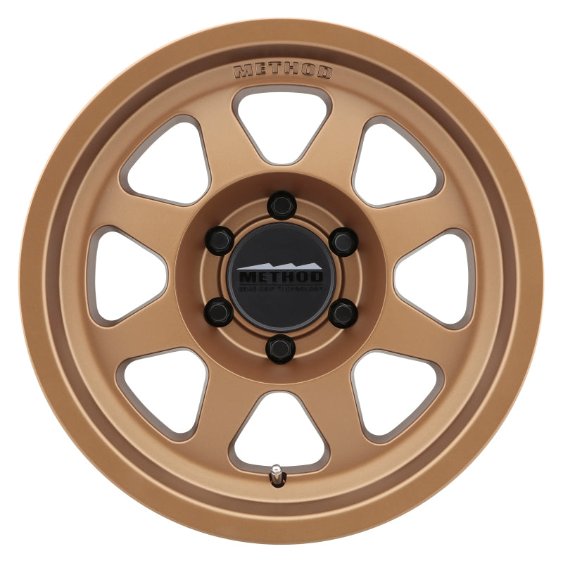Method mr701 17x9 12mm offset bronze wheel with black center cap