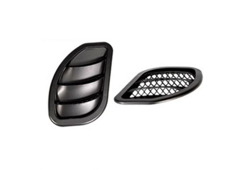 Black side view mirrors for bmw, featured on daystar 2007-2018 jeep wrangler jk hood side vent kit.