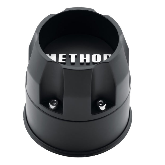 Method cap 1717 - 108mm black plastic cup with ’t’ design