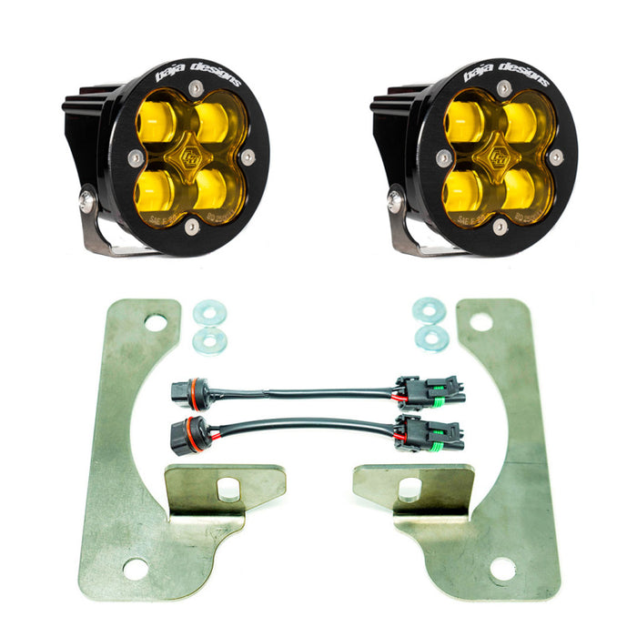 Pair of Amber LED fog lights for Wrangler JL Rubicon Squadron-R Fog Light Pocket Kit.