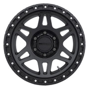 Method mr312 17x9 matte black wheel with white spoke.