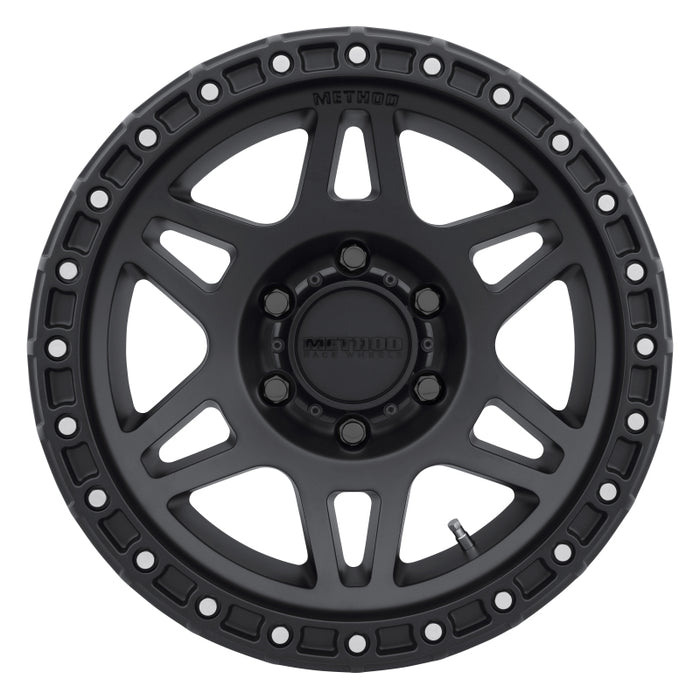 Method mr312 17x8 matte black wheel with white spoke