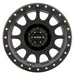 Method mr305 nv 17x8.5 matte black wheel with gold accents on white background