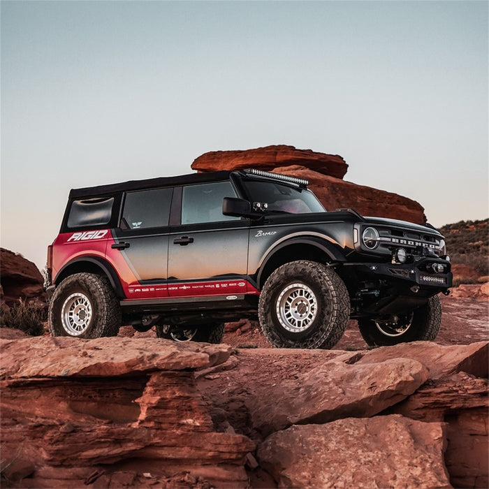 Rigid industries revolve light pod on rocky hill.