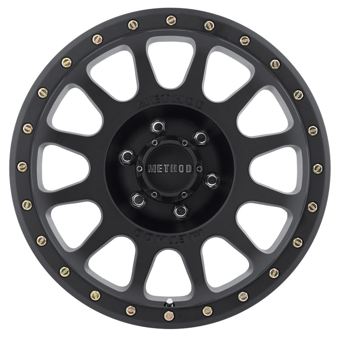 Method mr305 nv 20x10 matte black wheel with gold spokes