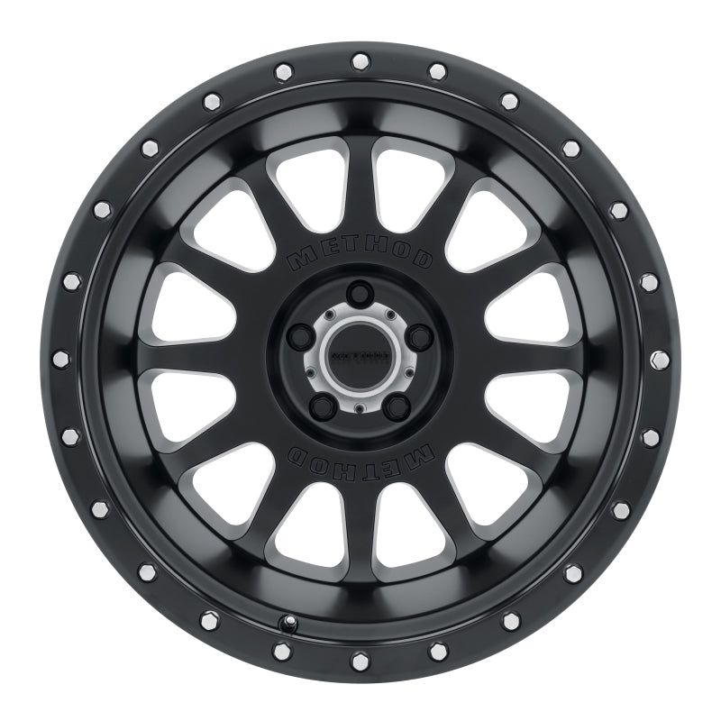 Method mr605 nv 20x10 -24mm offset matte black wheel displayed on white background