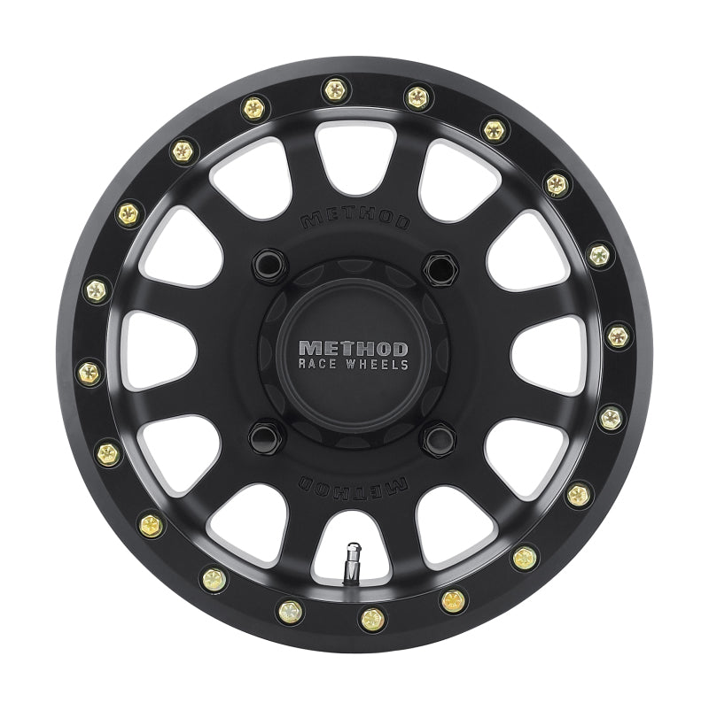 Method mr401 utv beadlock matte black wheel with gold studs