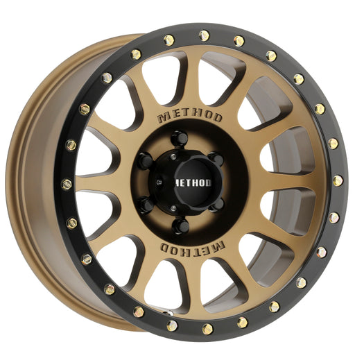 Method mr305 nv 20x9 bronze/black street loc wheel with gold and black rim