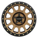 Method mr305 nv 20x9 +25mm offset 5x150 wheel with black rim and gold spokes