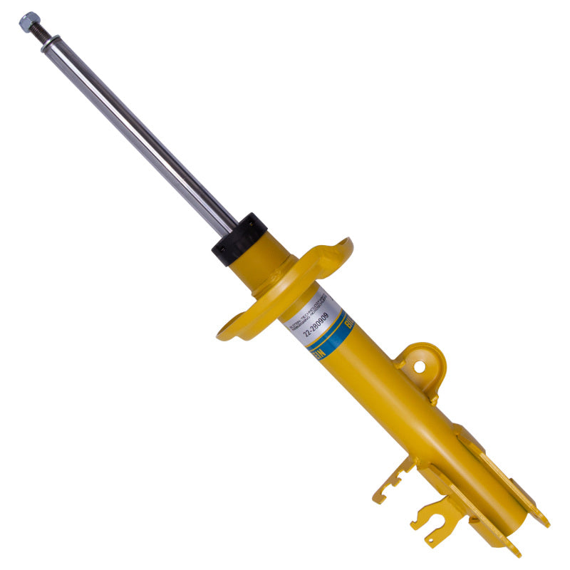 Yellow shock absorber attached to white background for bilstein b6 jeep renegade 4wd.